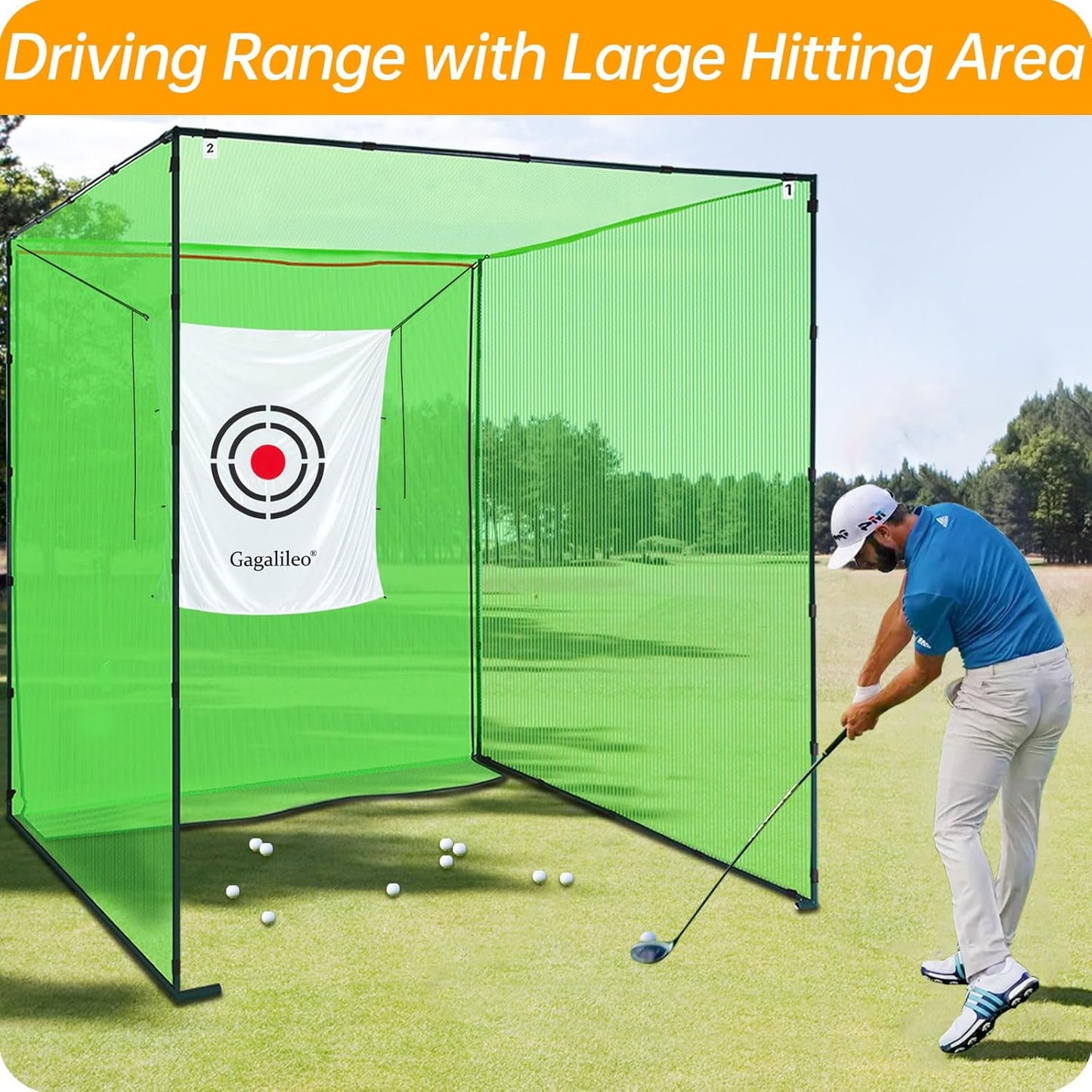 Golf Practice Hitting Nets for Backyard Driving Indoor Use Heavy Duty Practice Golf Driving Nets for Backyard Premium Portable Golf Impact Nets Cages with Frame