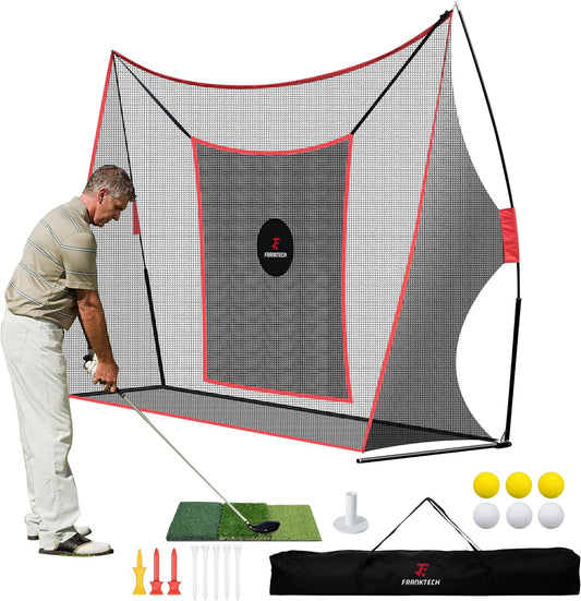 Golf Hitting Net Heavy Duty Golf Practice Net for Backyard Driving Golf Net with High Impact Chipping Hitting Target Golf Driving Practice Net Include Carry Bag Golf Balls for Indoor Outdoor